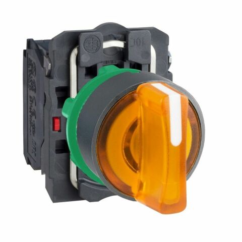 SCHNEIDER TURUNCU EKSİKSİZ IŞIKLI MANDAL BUTON ÇAP 22 3 KONUMLU SABİT 1NA+1NK 24V 3389118223356