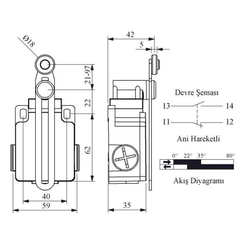 EMAS L2K13MEM123 ACISAL HARK.AYAR.18 MM METAL MAK.UZUN DÖNER KOL