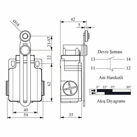EMAS L2K13MEM123 ACISAL HARK.AYAR.18 MM METAL MAK.UZUN DÖNER KOL