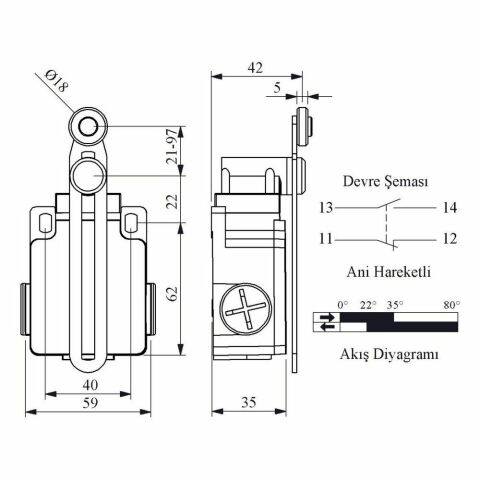 EMAS L2K13MEM123 ACISAL HARK.AYAR.18 MM METAL MAK.UZUN DÖNER KOL