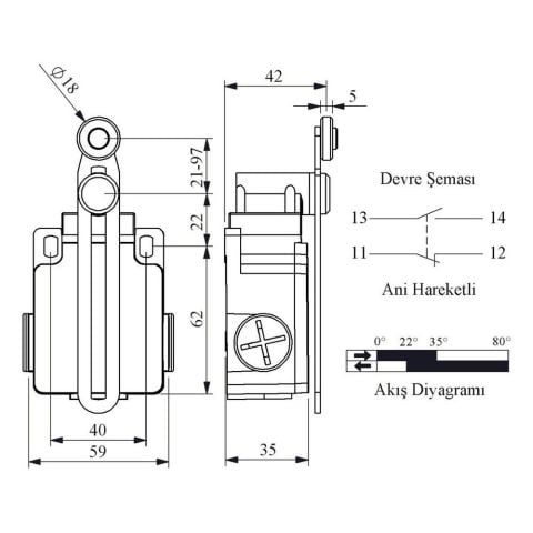 EMAS L2K13MEP123 ACISAL HARK.AYAR.18 MM PLAST MAK.UZUN DÖNER KOL