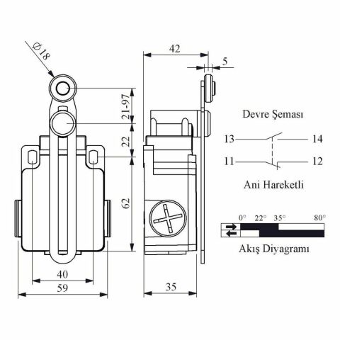 EMAS L2K13MEP123 ACISAL HARK.AYAR.18 MM PLAST MAK.UZUN DÖNER KOL