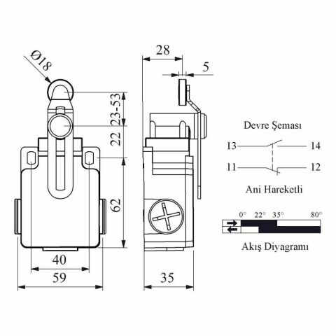 EMAS L2K13MEP124 ACISAL HARK.AYAR.18 MM PLAST MAK.KIVRIK KOL