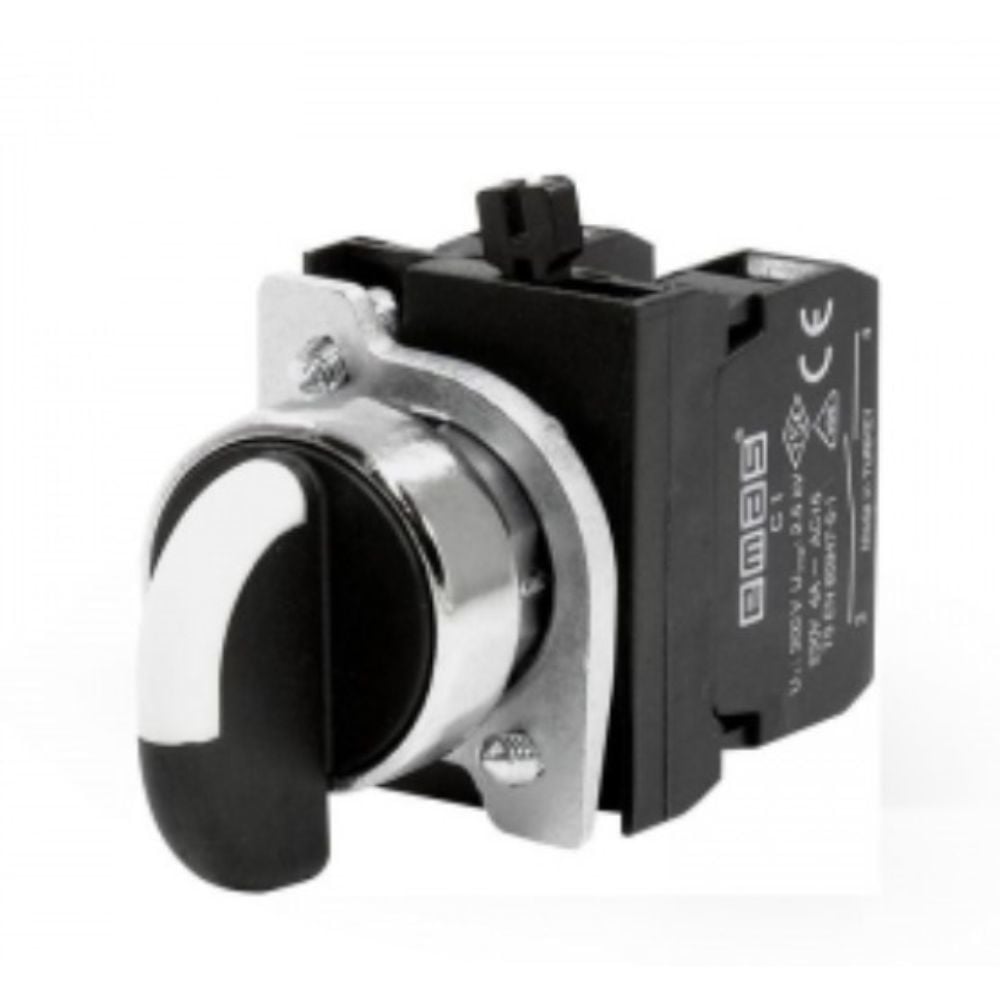 EMAS EMAS CM100S21 1NA DÖNÜŞLÜ 0-1 SEÇİCİ SİYAH KUMANDA BUTONU