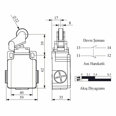 EMAS L2K13MIP211 ACISAL HARK.22 MM PLAST MAK. KOL