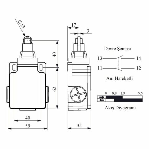EMAS L2K13MUM331 DOGRUSAL HARK.13 MM METAL MAK. PIM