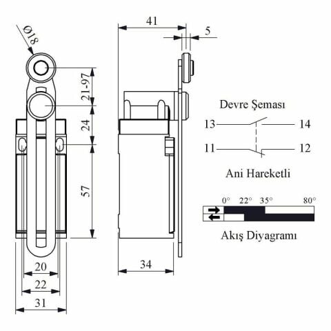 EMAS L3K13MEM123 ACISAL HARK.AYAR.18 MM METAL MAK.UZUN DÖNER KOL