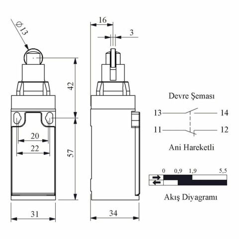 EMAS L3K13MUM331 DOGRUSAL HARK.13 MM METAL MAK. PIM