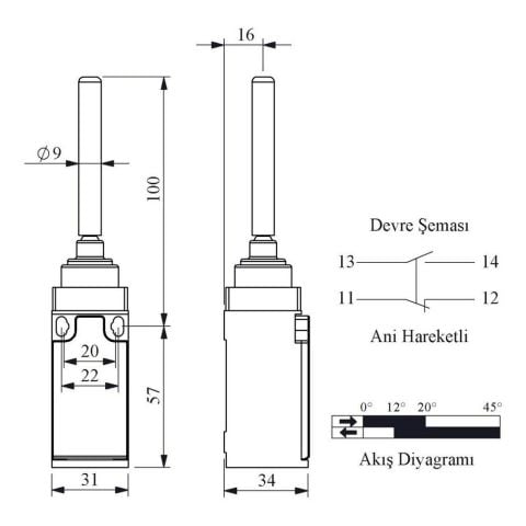 EMAS L3K13ROP101 ACISAL HARK.PLAST RİJİT ÇUBUK ÇOK YÖNLÜ KOL