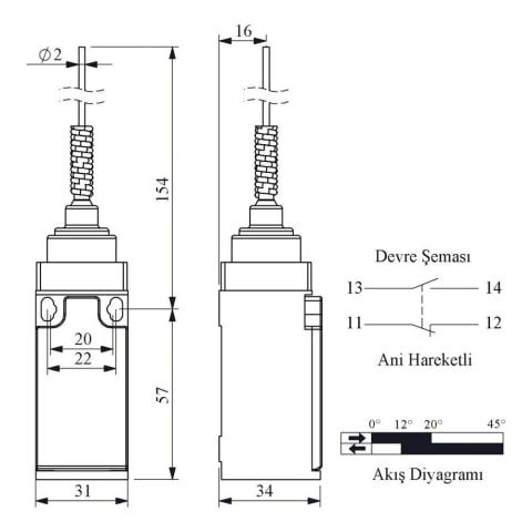 EMAS L3K13SOM101 ACISAL HARK.SPİRAL TELLİ ÇOK YÖNLÜ KOL