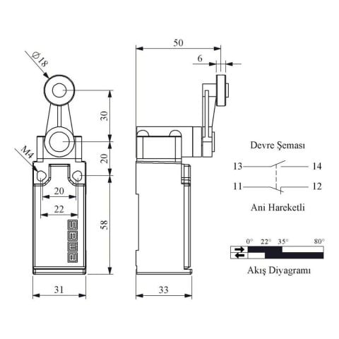 EMAS L51K13MEM121 ACISAL HARK.18 MM METAL MAK.DÖNER KOL