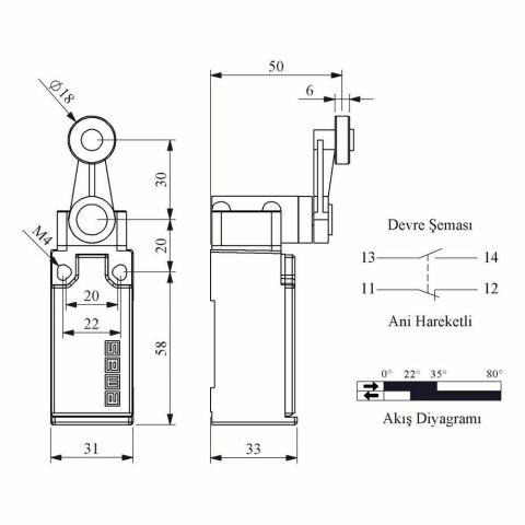 EMAS L51K13MEM121 ACISAL HARK.18 MM METAL MAK.DÖNER KOL