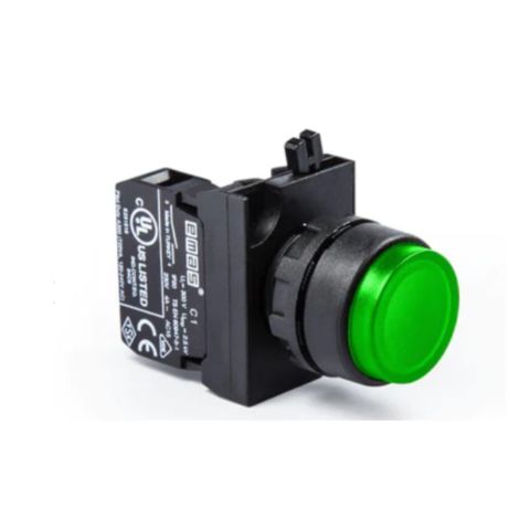 EMAS EMAS CP100HY 1NA YEŞİL ÇIKIK KAFALI YAYLI KUMANDA BUTONU