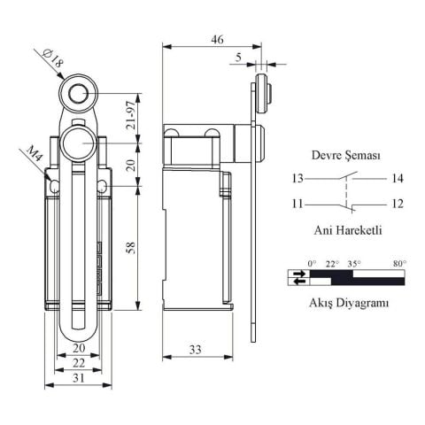 EMAS L51K13MEP123 ACISAL HARK.18 MM PLS MAK.AYARLIUZUN DÖNER KOL