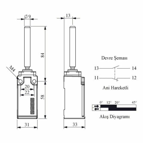 EMAS L51K13ROP101 ACISAL HARK PLS RİJİT ÇUBUK ÇOK YÖN KOL