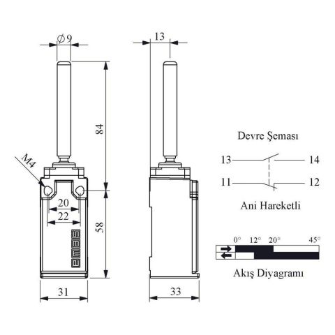 EMAS L51K13ROP101 ACISAL HARK PLS RİJİT ÇUBUK ÇOK YÖN KOL