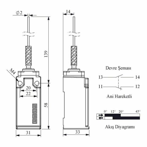 EMAS L51K13SOM101 ACISAL HARK SPİRAL TELLİ ÇOK YÖNLÜ KOL