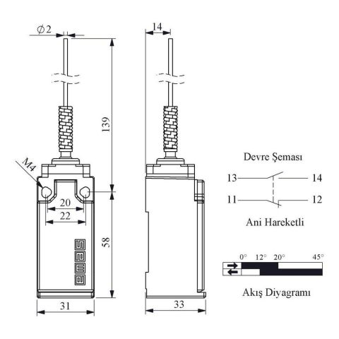 EMAS L51K13SOM101 ACISAL HARK SPİRAL TELLİ ÇOK YÖNLÜ KOL