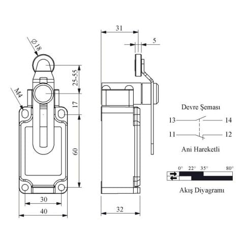 EMAS L52K13MEM124 ACISAL HARK.18 MM MET MAK.KIV.ARAY KISA DÖNER KOL