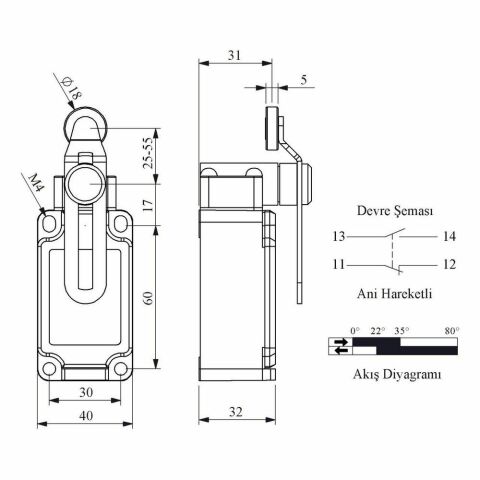 EMAS L52K13MEM124 ACISAL HARK.18 MM MET MAK.KIV.ARAY KISA DÖNER KOL