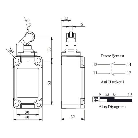 EMAS L52K13MIP311 ACISAL HAREKETLİ 14 MM. PLS. MAKARALI KOL