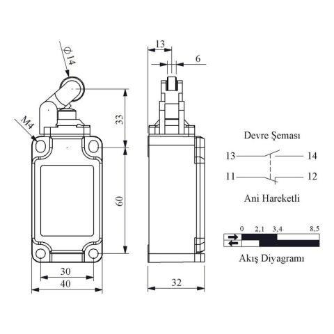 EMAS L52K13MIP311 ACISAL HAREKETLİ 14 MM. PLS. MAKARALI KOL