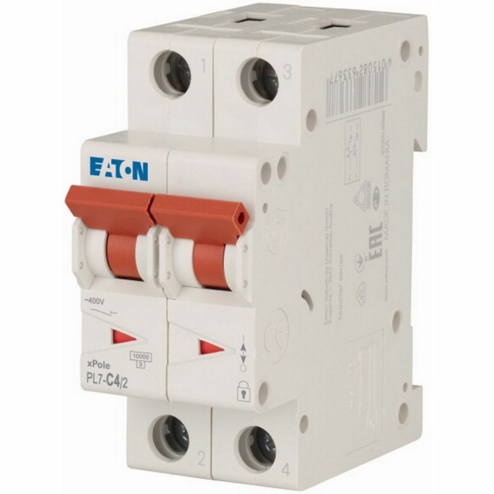 EATON PL7-C4/2 MİNYATÜR DEVRE KESİCİ - 10KA - C EĞRİSİ - 2X4A