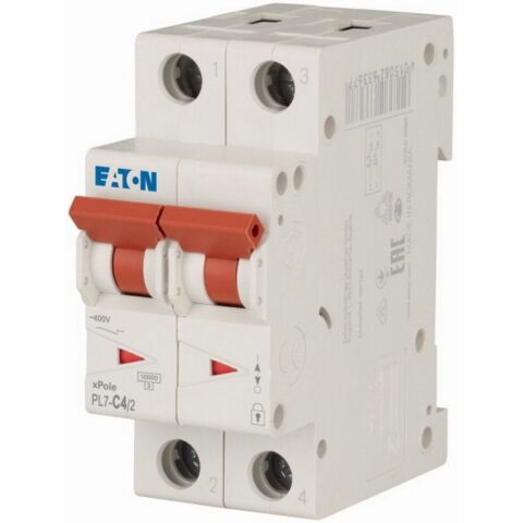 EATON PL7-C4/2 MİNYATÜR DEVRE KESİCİ - 10KA - C EĞRİSİ - 2X4A