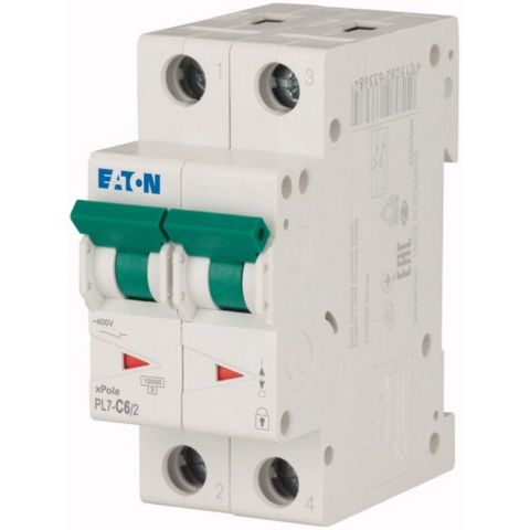 EATON PL7-C6/2 MİNYATÜR DEVRE KESİCİ - 10KA - C EĞRİSİ - 2X6A