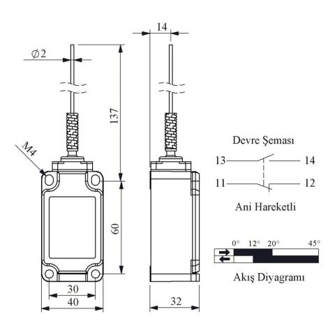 EMAS L52K13SOM101 ACISAL HARK SPİRAL TELLİ ÇOK YÖNLÜ KOL