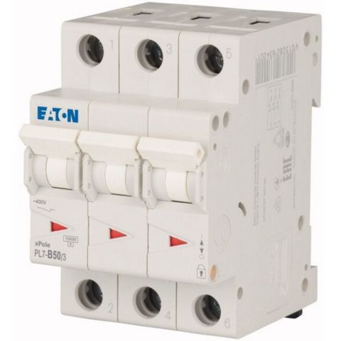 EATON PL7-B50/3 MİNYATÜR DEVRE KESİCİ - 10KA - B EĞRİSİ - 3X50A