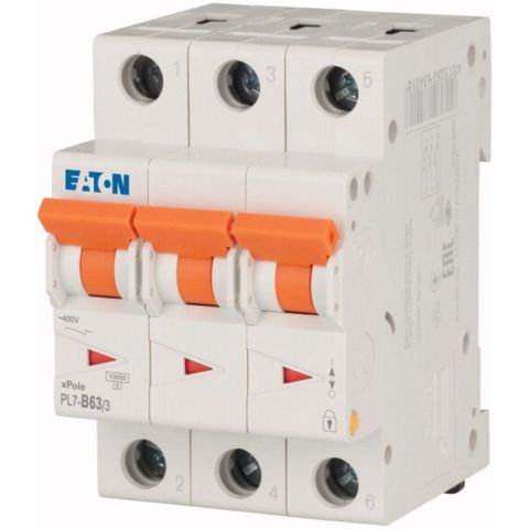 EATON PL7-B63/3 MİNYATÜR DEVRE KESİCİ - 10KA - B EĞRİSİ - 3X63A