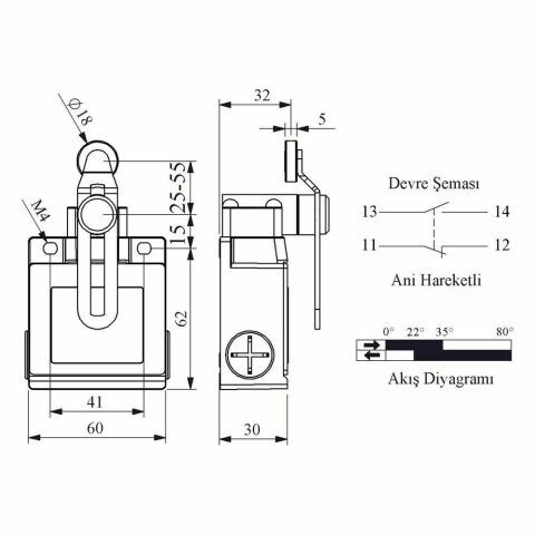 EMAS L53K13MEM124 ACISAL HARK.18 MM MET MAK.KIV.ARAY KISA DÖNER KOL