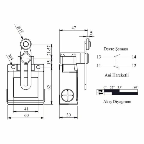 EMAS L53K13MEP122 ACISAL HARK.18 MM PLS MAK.AYARLI DÖNER KOL