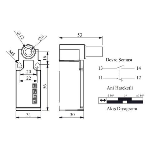 EMAS L5K13BEM621 MENTEŞE HAR. METAL DÖNER UC