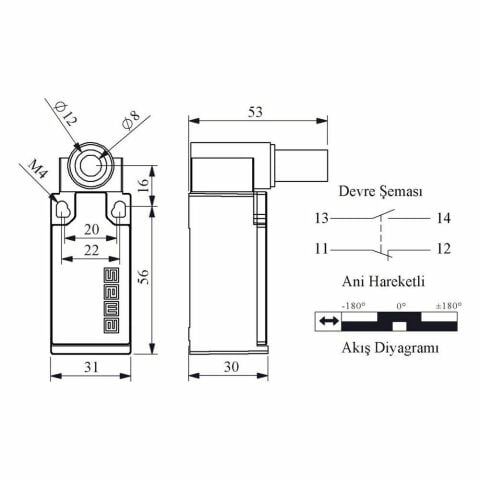EMAS L5K13BEM621 MENTEŞE HAR. METAL DÖNER UC