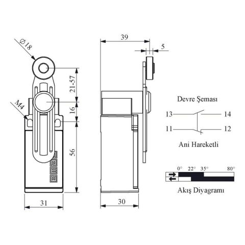 EMAS L5K13MEP122 ACISAL HARK. 18 MM AYAR. PLS MAK KISA DÖNER KOL