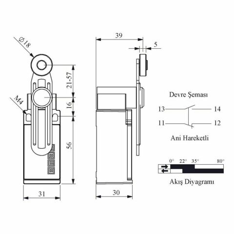 EMAS L5K13MEP122 ACISAL HARK. 18 MM AYAR. PLS MAK KISA DÖNER KOL