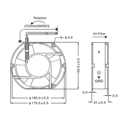 QUICK UF-175123 BWN 230V RULMANLI 172X150X38 FULLTECH FAN