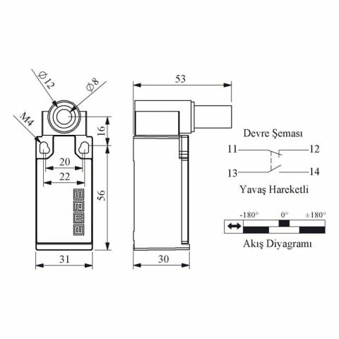 EMAS L5K23BEM621 MENTEŞE HAR. METAL DÖNER UC