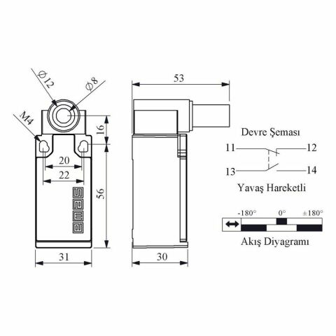 EMAS L5K23BEM621 MENTEŞE HAR. METAL DÖNER UC
