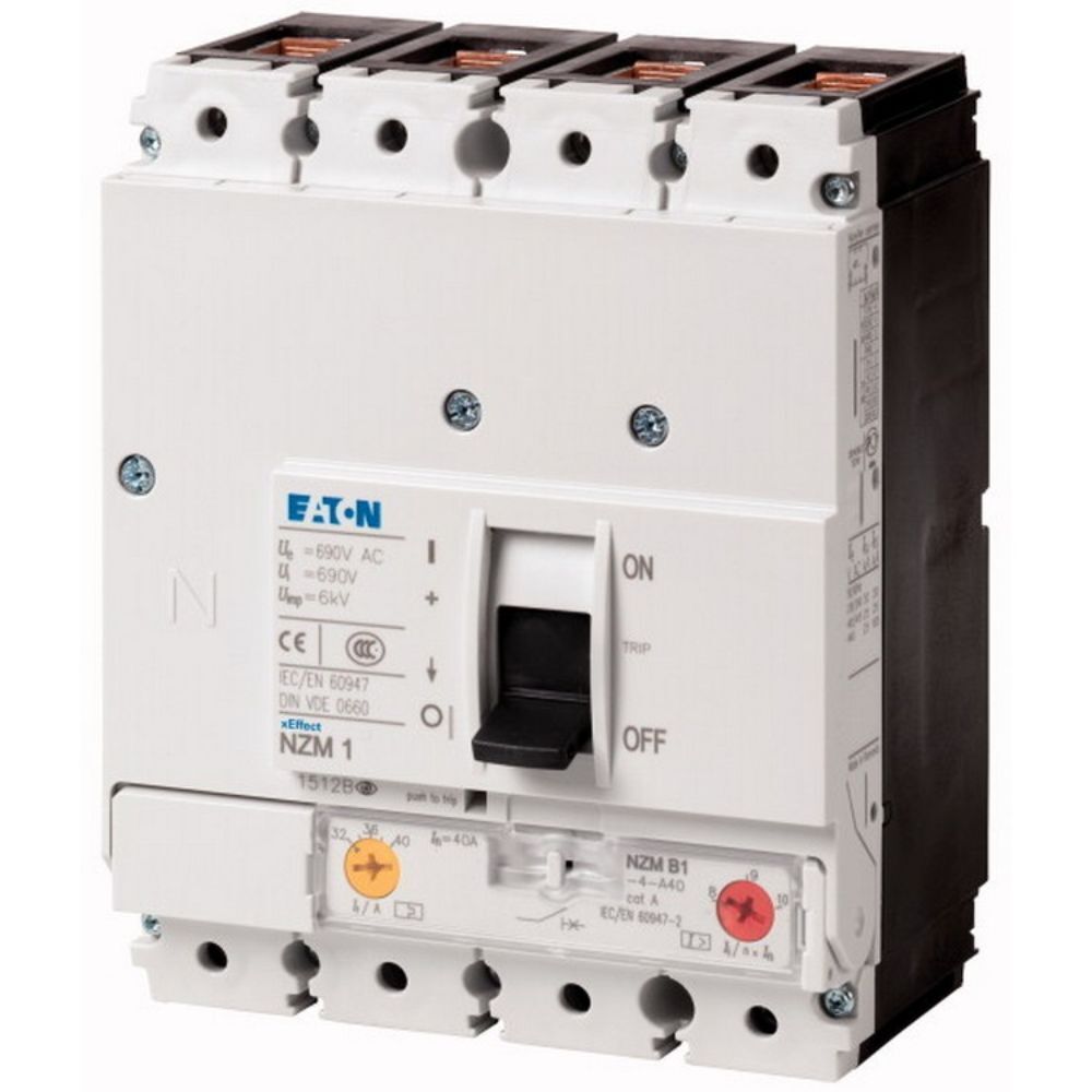 EATON NZMB1-4-A40 KOMPAKT ŞALTER (AYARLANABİLİR TERMİK-MANYETİK KORUMALI) 4X40A 25KA