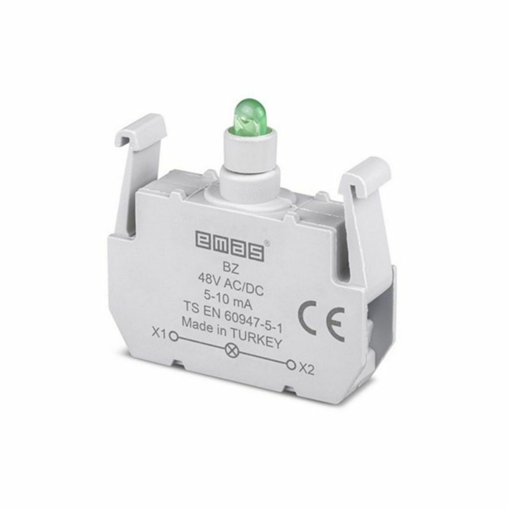 EMAS BZ 48V AC/DC LEDLİ YEŞİL SİNYAL BLOK BUTONU