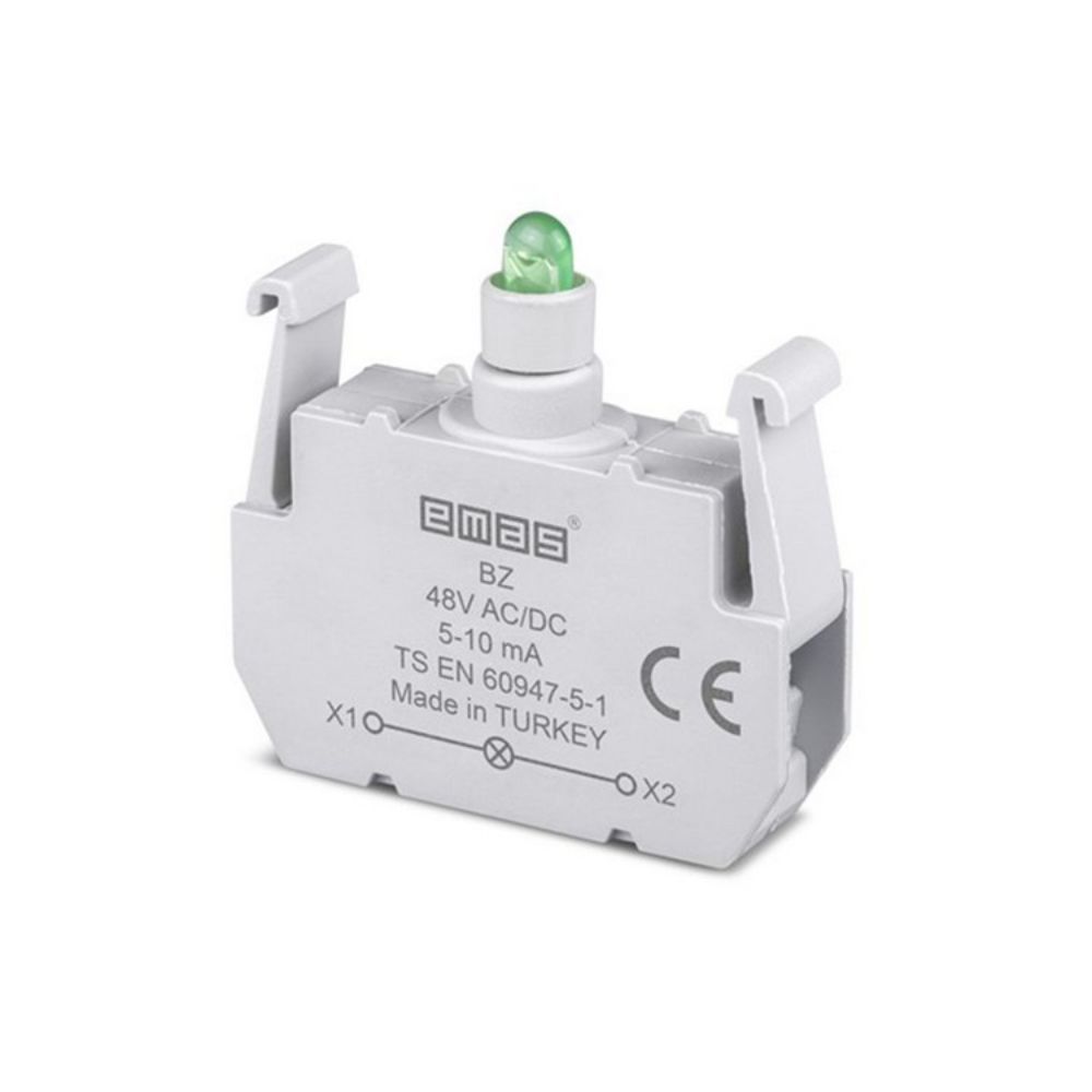 EMAS BZ 48V AC/DC LEDLİ YEŞİL SİNYAL BLOK BUTONU