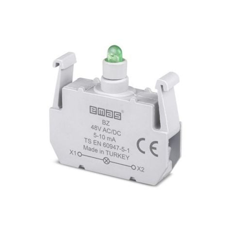 EMAS BZ 48V AC/DC LEDLİ YEŞİL SİNYAL BLOK BUTONU