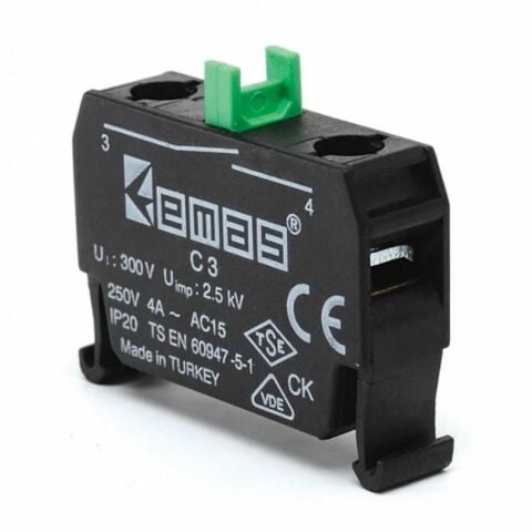 EMAS C3CK 1NA KUMANDA BUTONU SİYAH RENKLİ C BUTONA UYGUN KUTULUK