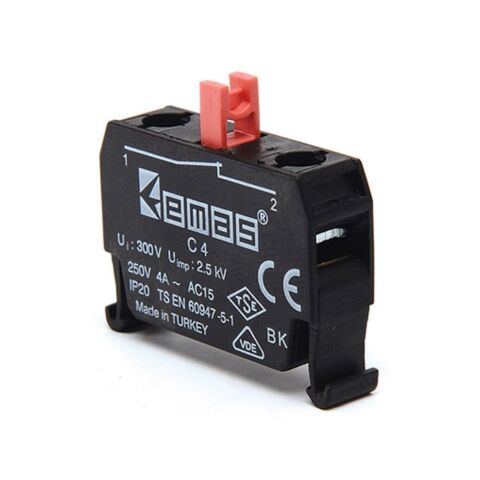 EMAS KONTAK BUTONU SİYAH RENKLİ C BUTONA UYGUN KUTULUK