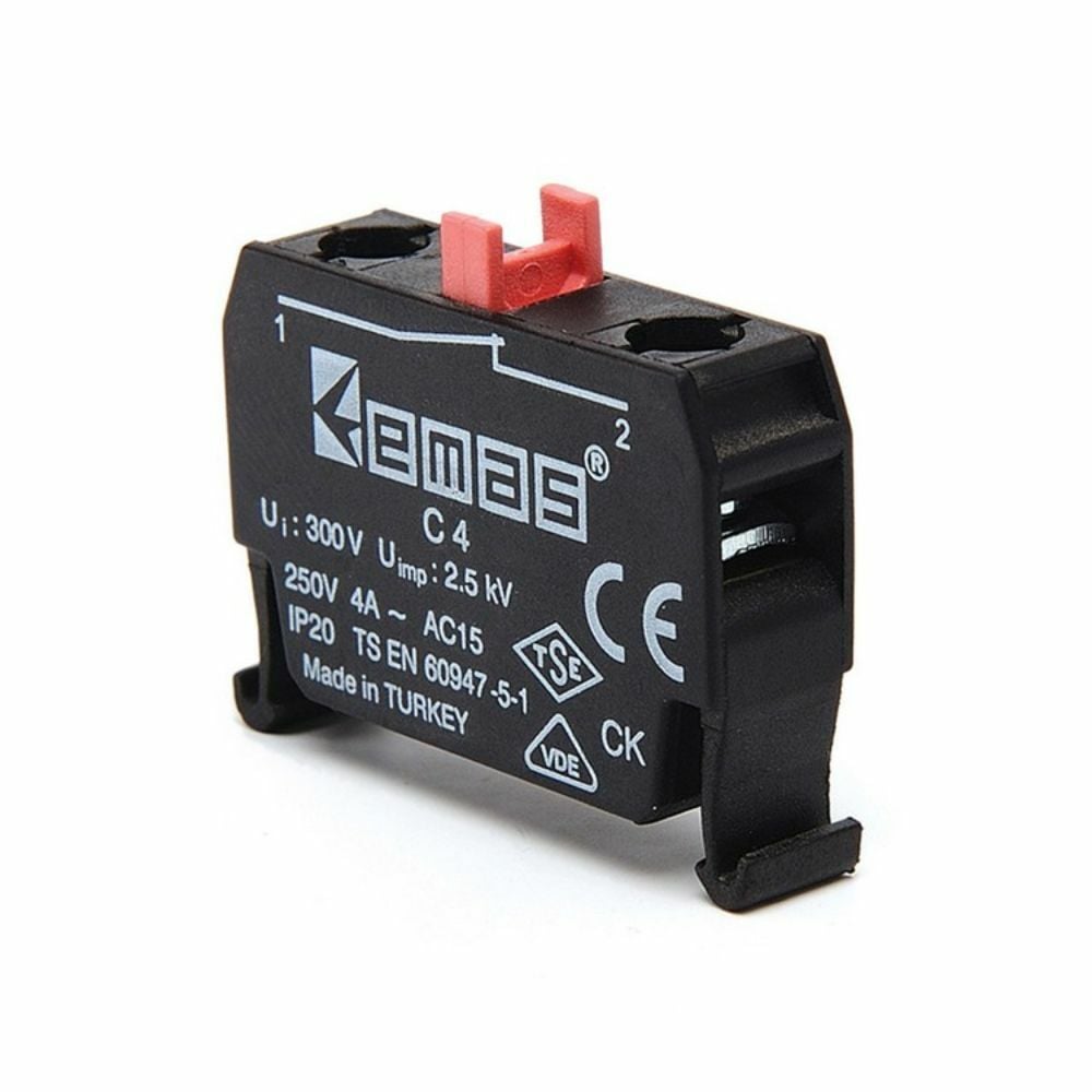 EMAS C4CK 1NK KONTAK BUTONU SİYAH RENKLİ C BUTONA UYGUN KUTULUK