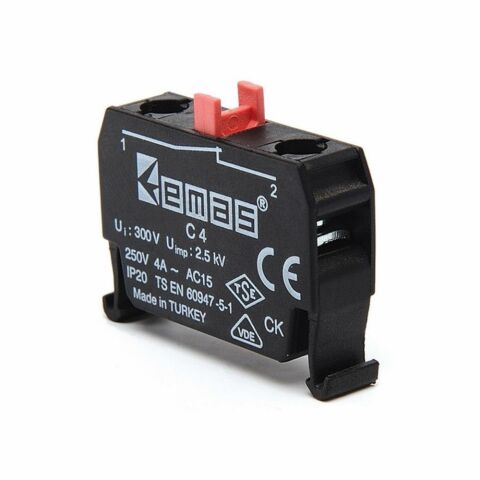 EMAS C4CK 1NK KONTAK BUTONU SİYAH RENKLİ C BUTONA UYGUN KUTULUK