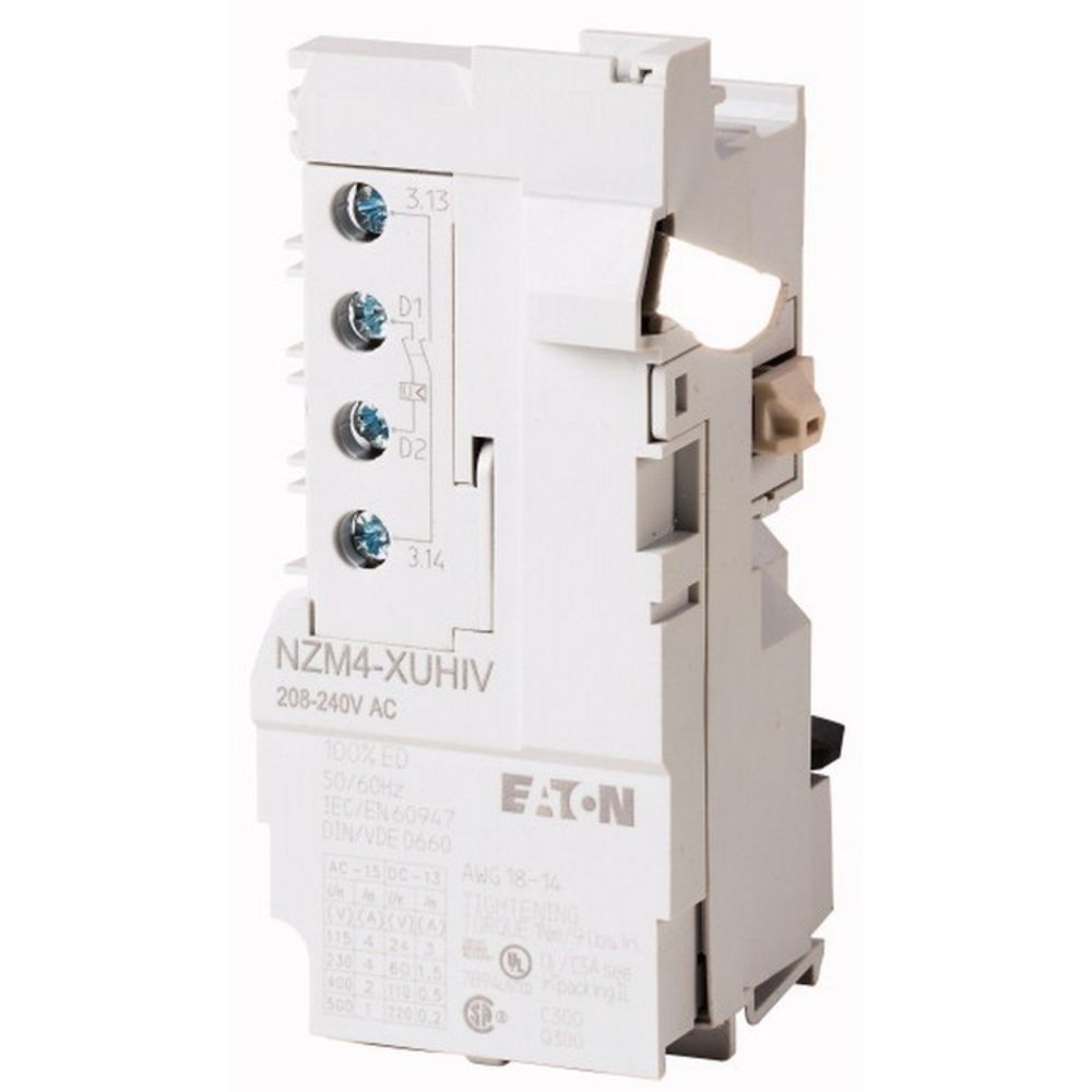 EATON NZM4-XUHIV208-240AC KOMPAKT ŞALTER AKSESUARI: ERKEN KAPAMA KONTAKLI DÜŞÜK GER.BOBİNİ NZM4